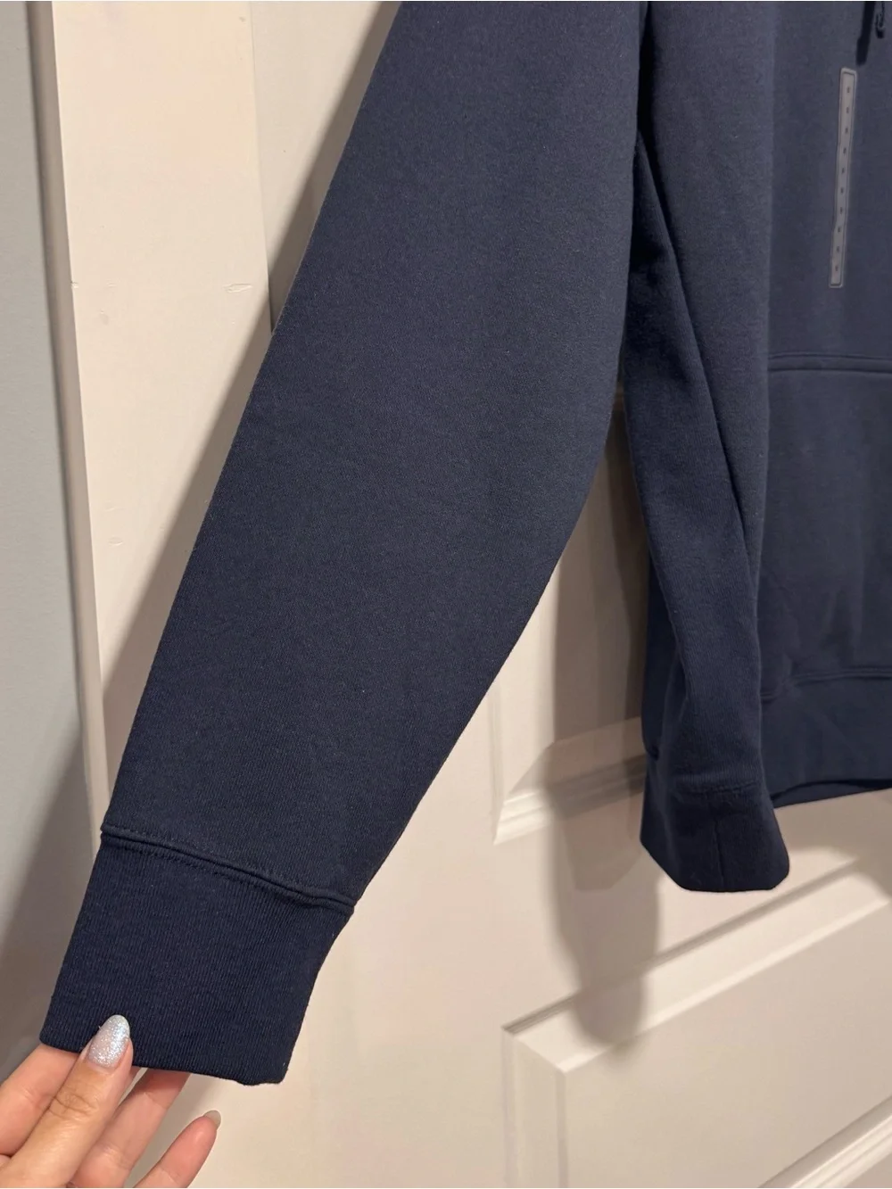 Patagonia Navy Pullover Hoodie with Logo Patch